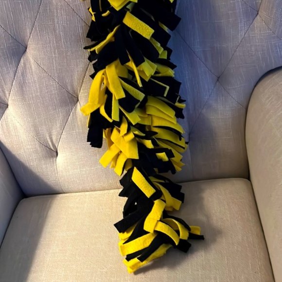 72” school spirit Yellow& black fleece scarf - Picture 2 of 3